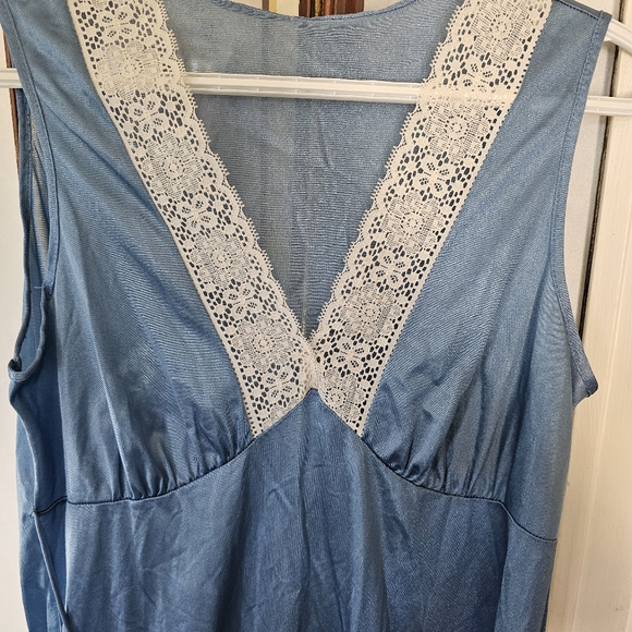 Sky Blue Deep V Slip Dress 1960s style 💙 - Picture 4 of 6